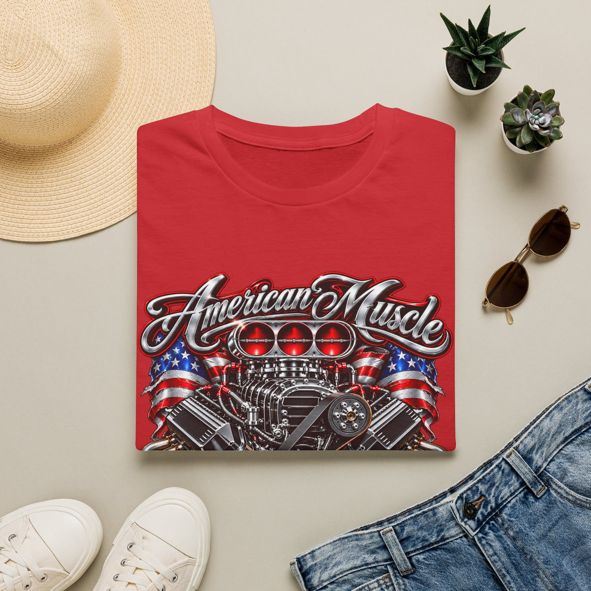 American Muscle Engine Graphic Tee