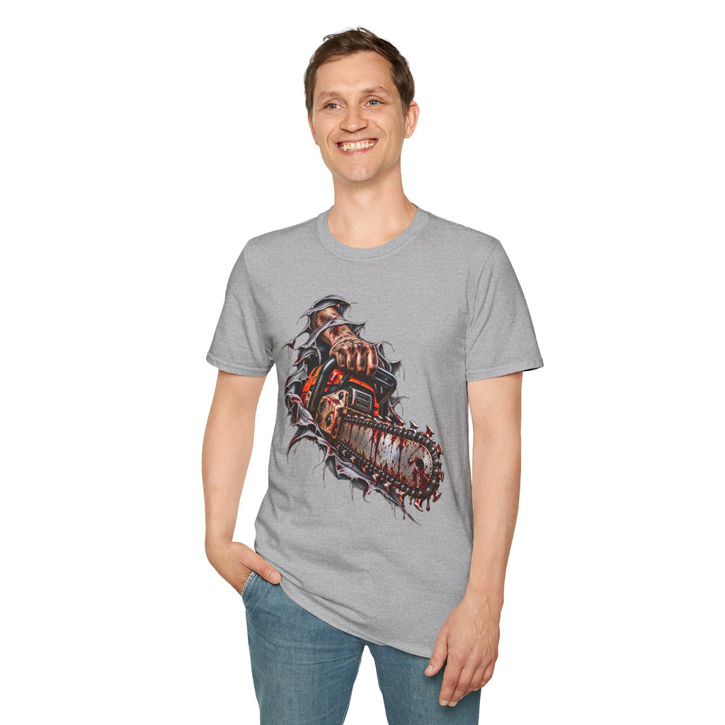 Chainsaw Carving T-Shirt — Horror Graphic Tee