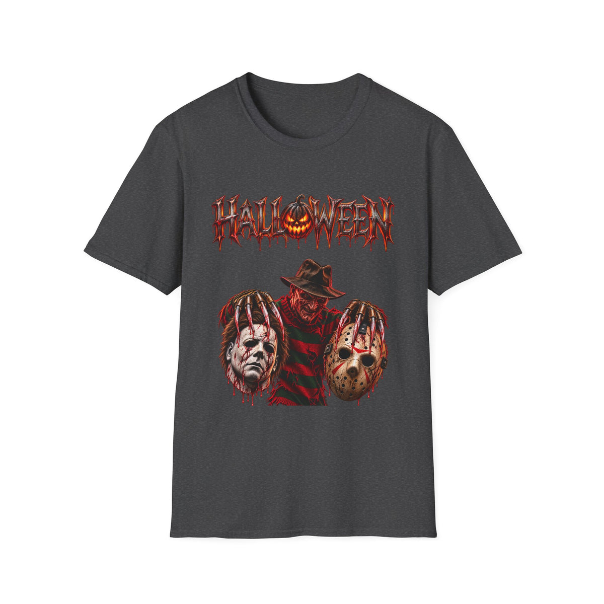 Halloween Mayhem — Freddy, Michael & Jason Mask Trio Graphic Tee