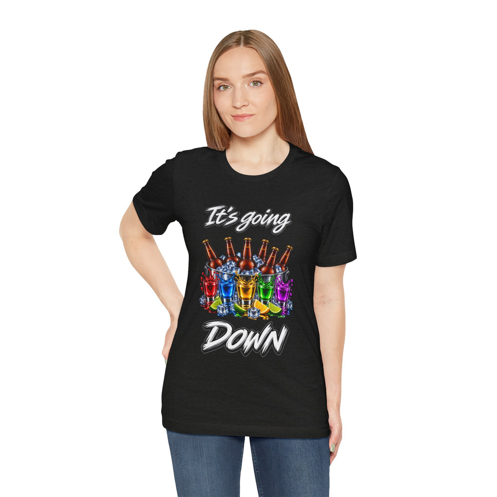 It's Going Down Party T-Shirt — Colorful Bottles and Shots