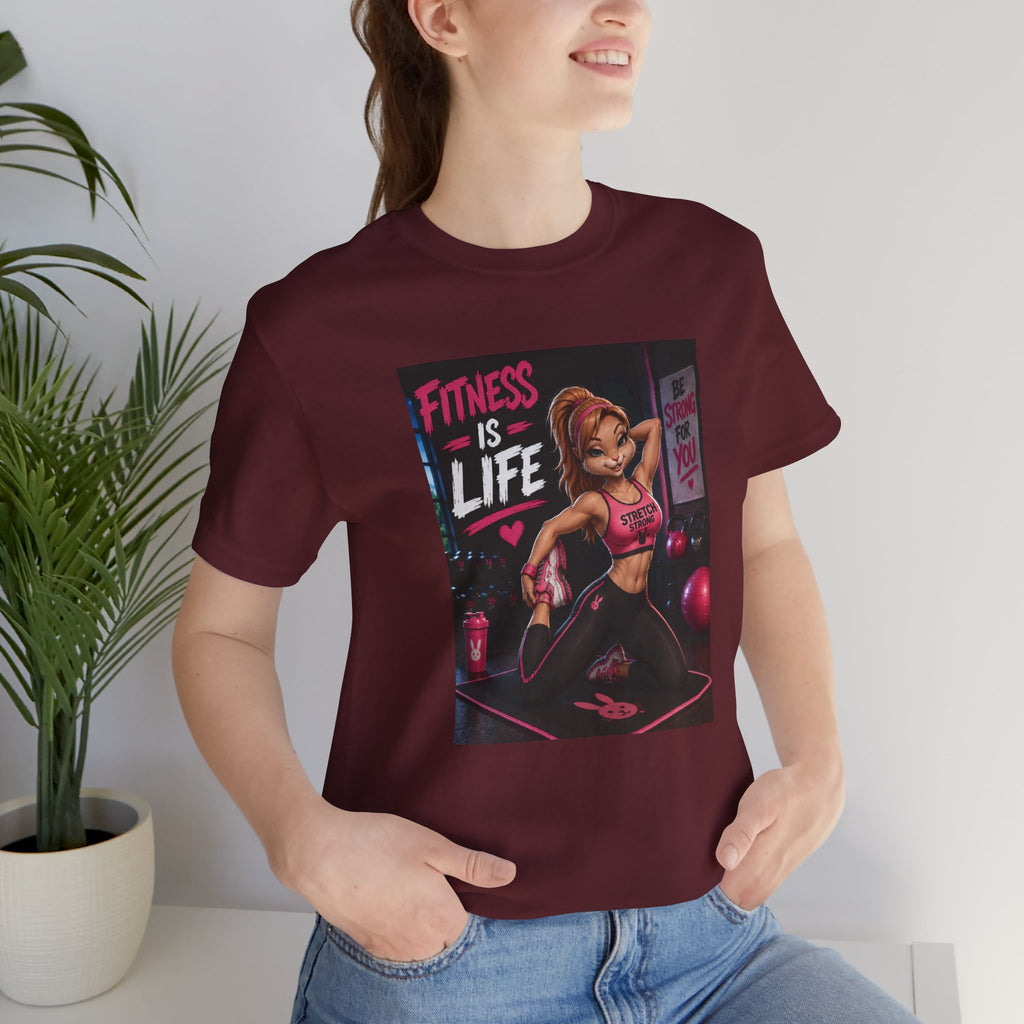 Fitness Is Life Tee — Motivational Gym Workout T-Shirt for Women