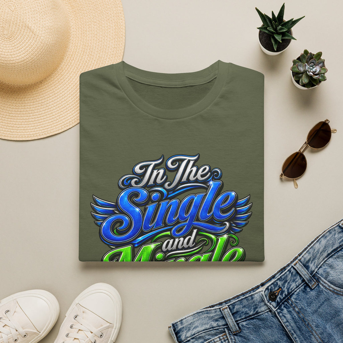 "In The Single and Mingle Stage" T-Shirt — Fun Party Tee
