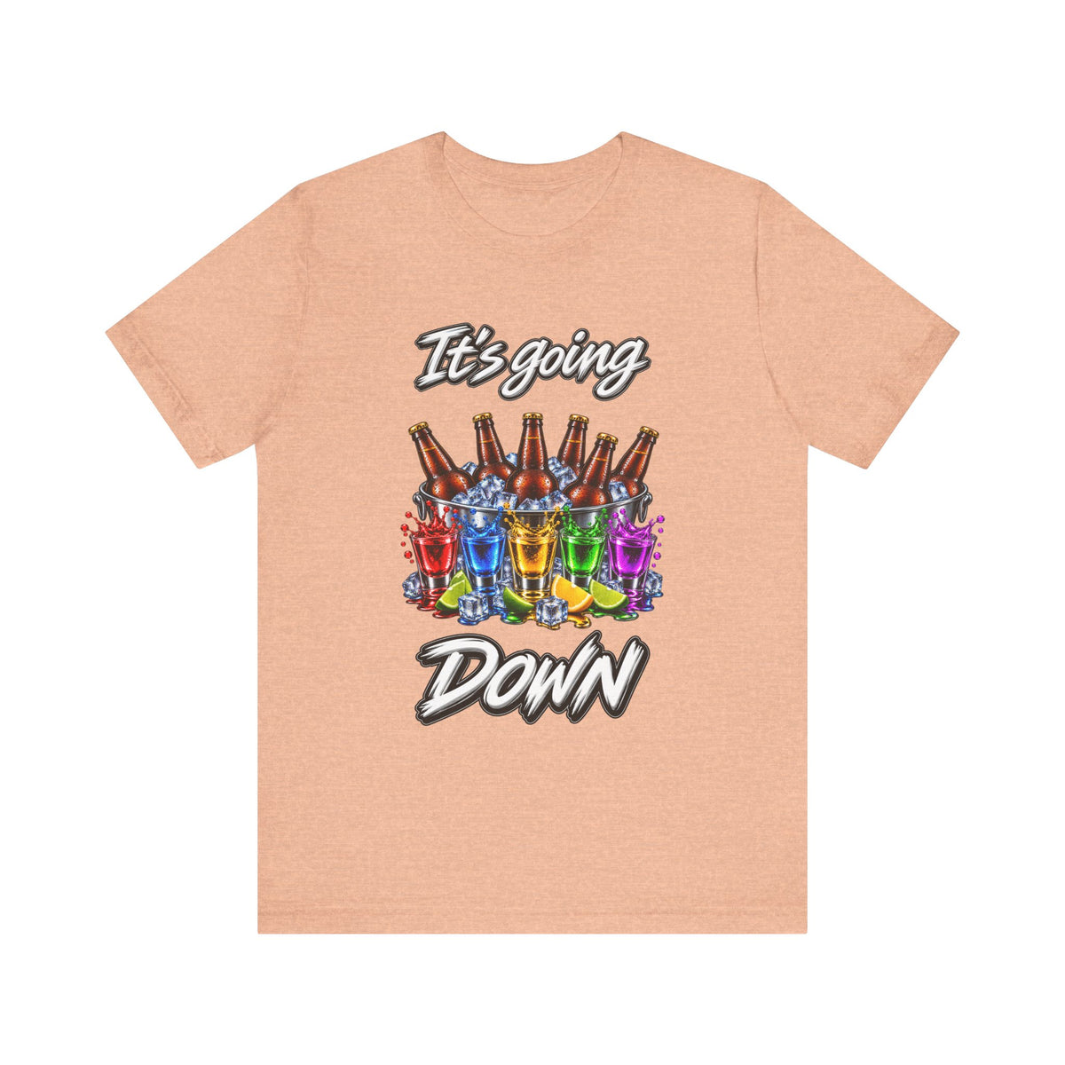 It's Going Down Party T-Shirt — Colorful Bottles and Shots