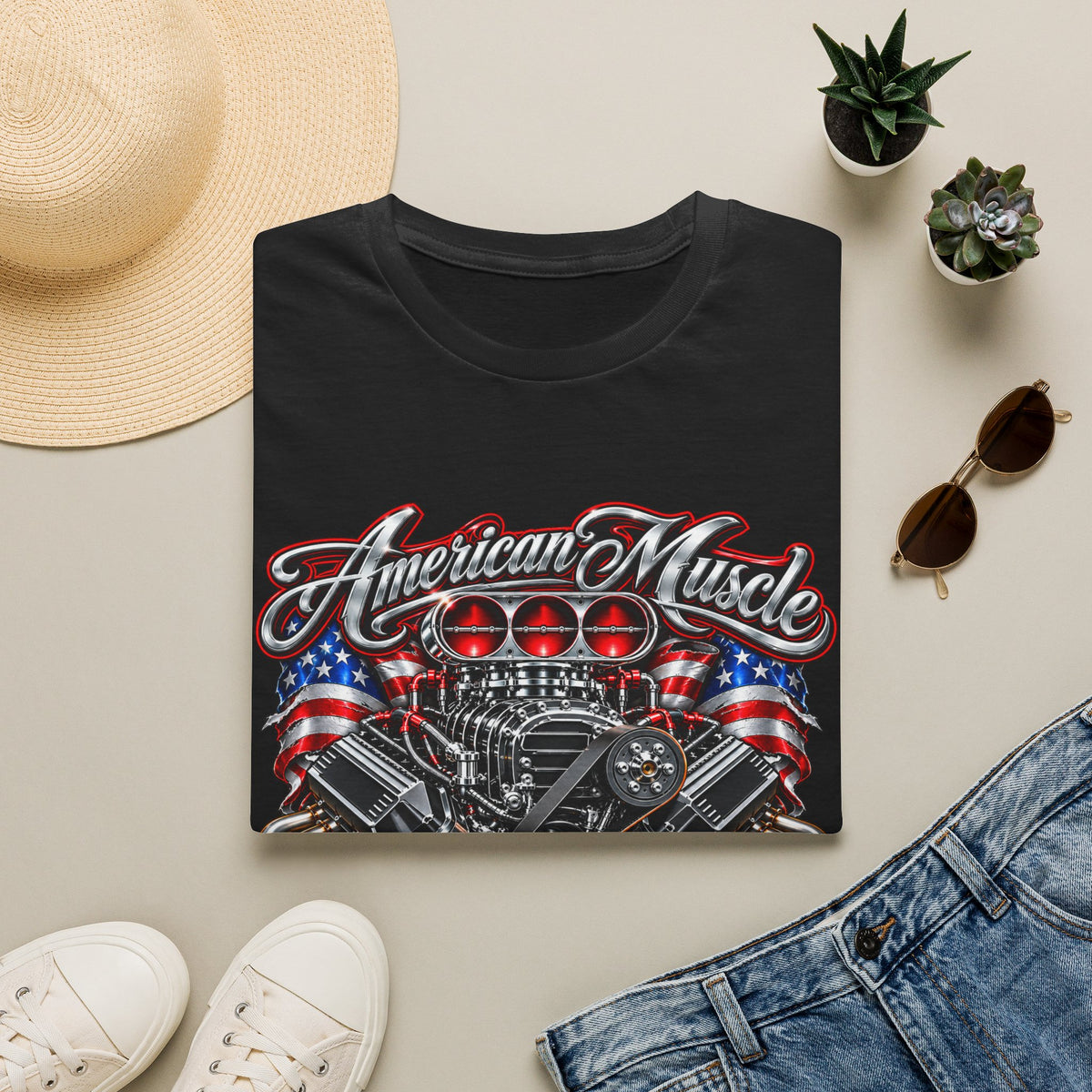 American Muscle Engine Graphic Tee