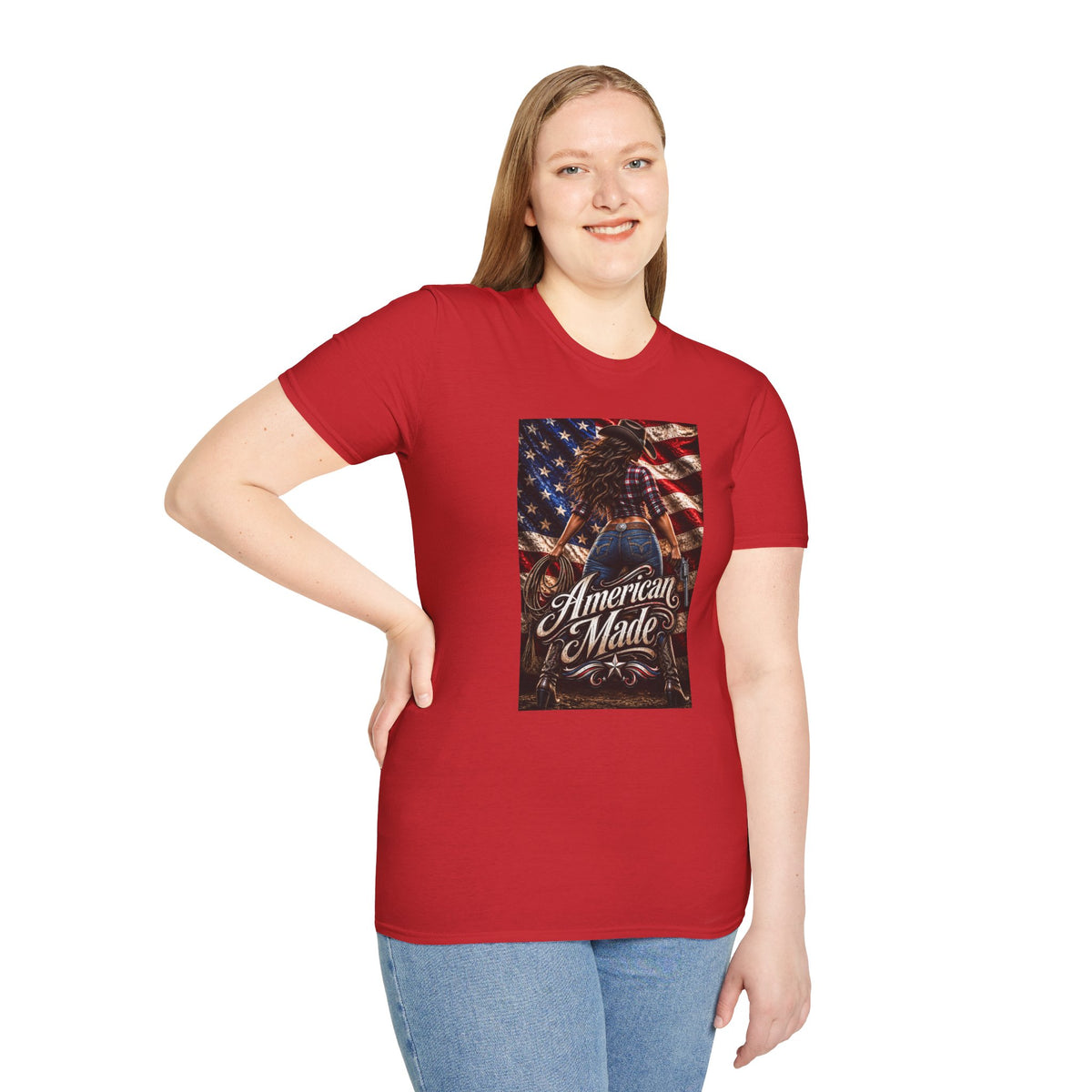 American Made Tee — Patriotic Cowgirl Flag T-Shirt