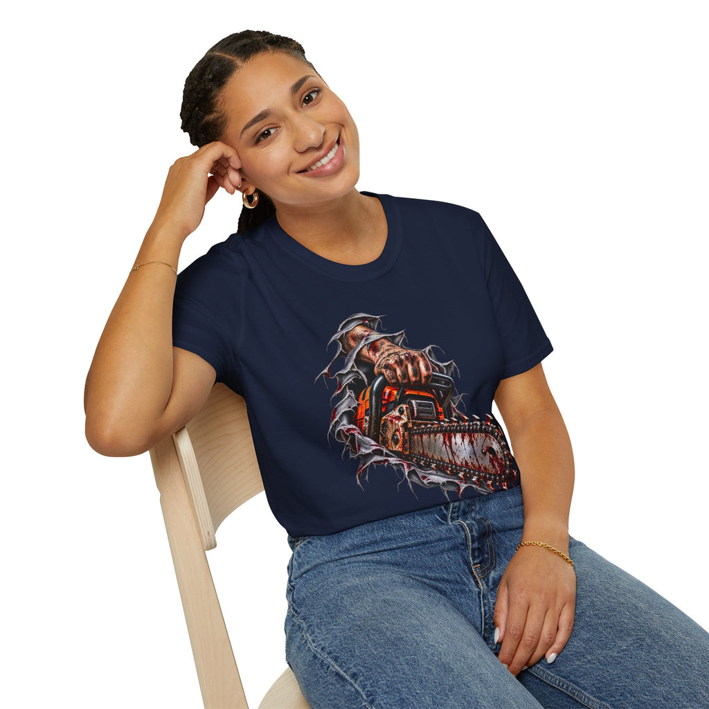 Chainsaw Carving T-Shirt — Horror Graphic Tee