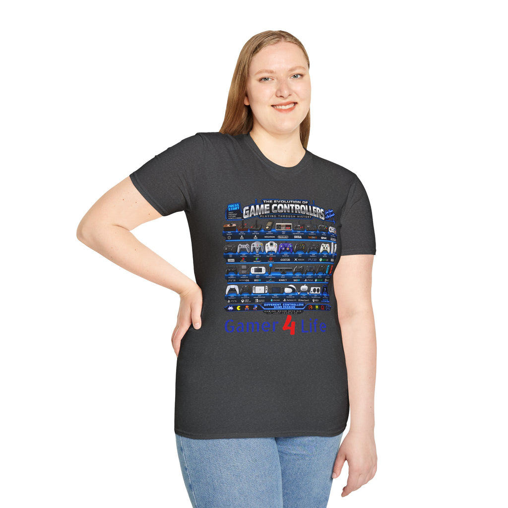 'Gamer 4 Life' Graphic Tee - Game Controllers Evolution