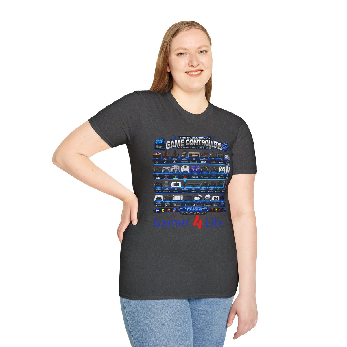'Gamer 4 Life' Graphic Tee - Game Controllers Evolution