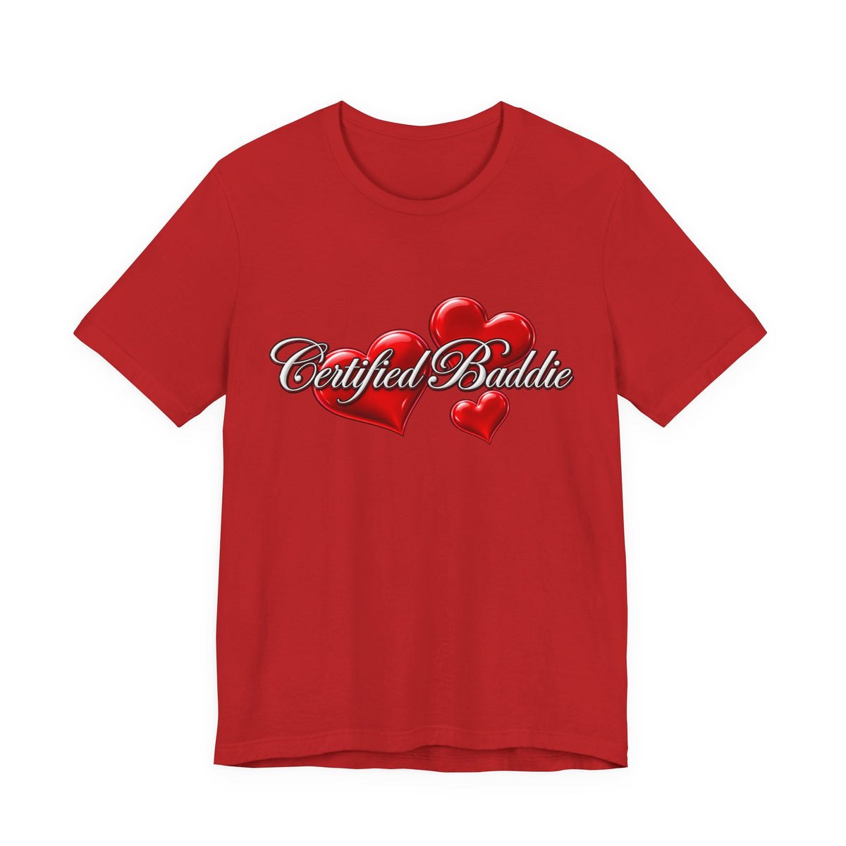 "Certified Baddie" Red Hearts Graphic Tee