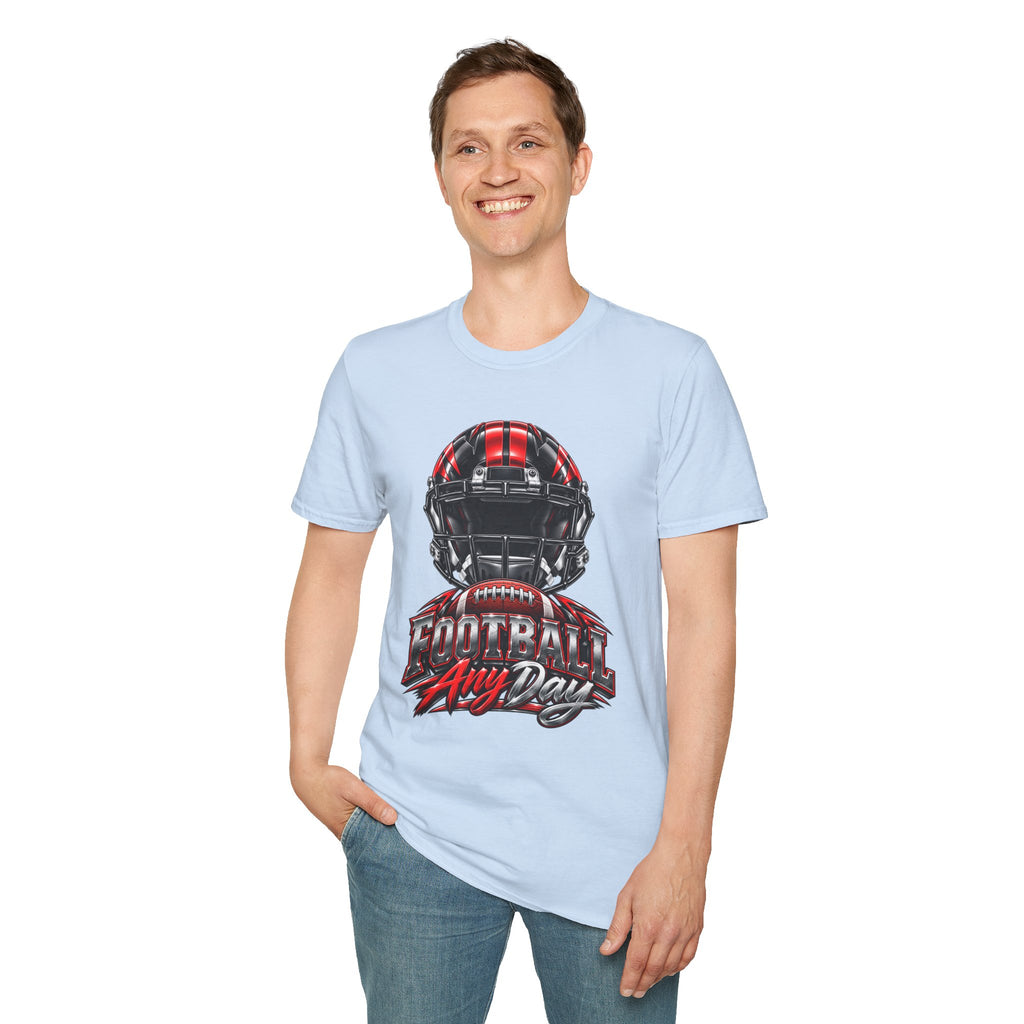 Football Any Day T-Shirt — Helmet Graphic Tee for Football Fans