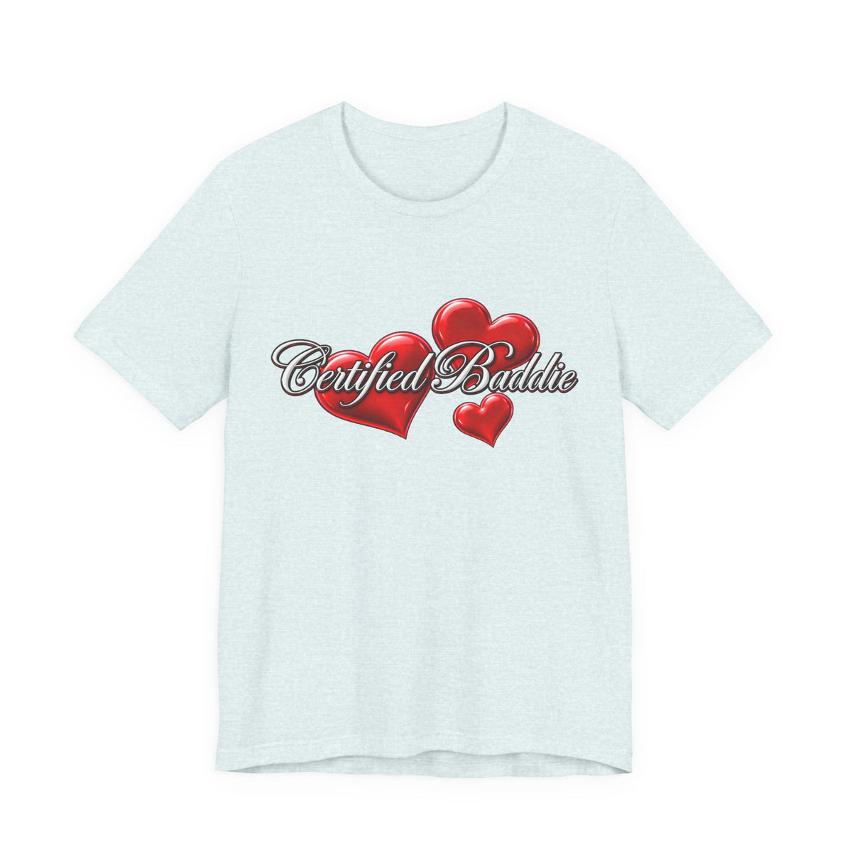 "Certified Baddie" Red Hearts Graphic Tee