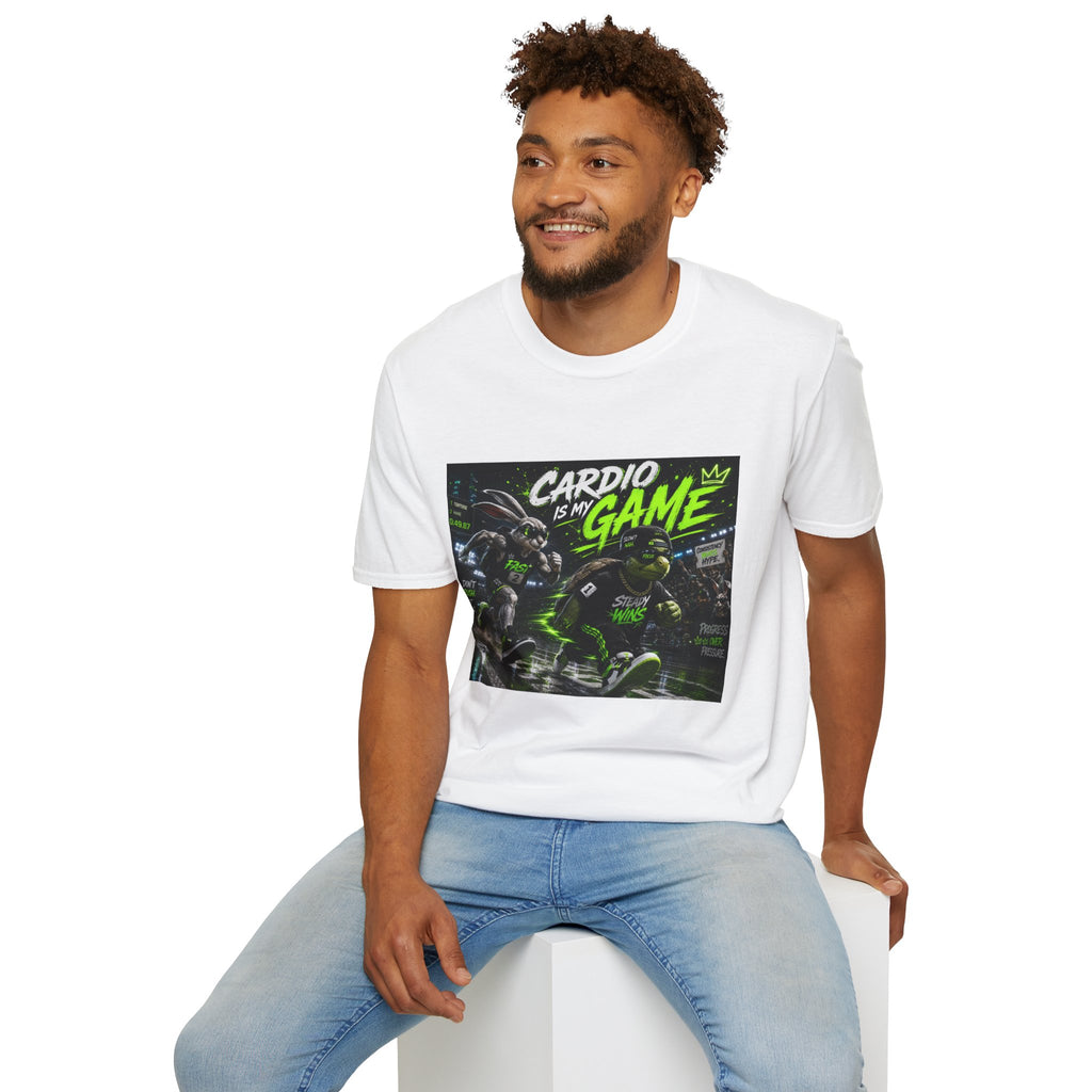 Cardio Is My Game T-Shirt — Neon Fitness Gamer Tee