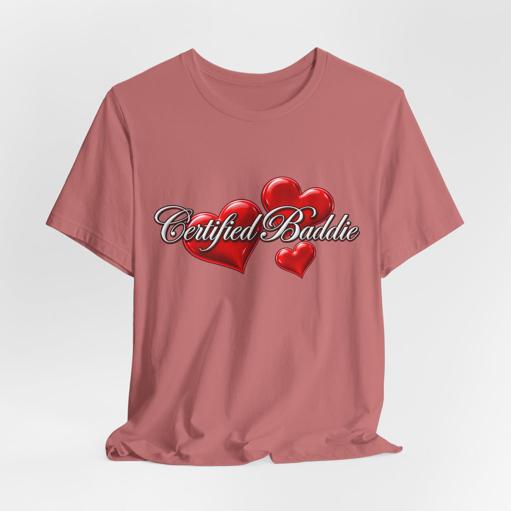 "Certified Baddie" Red Hearts Graphic Tee