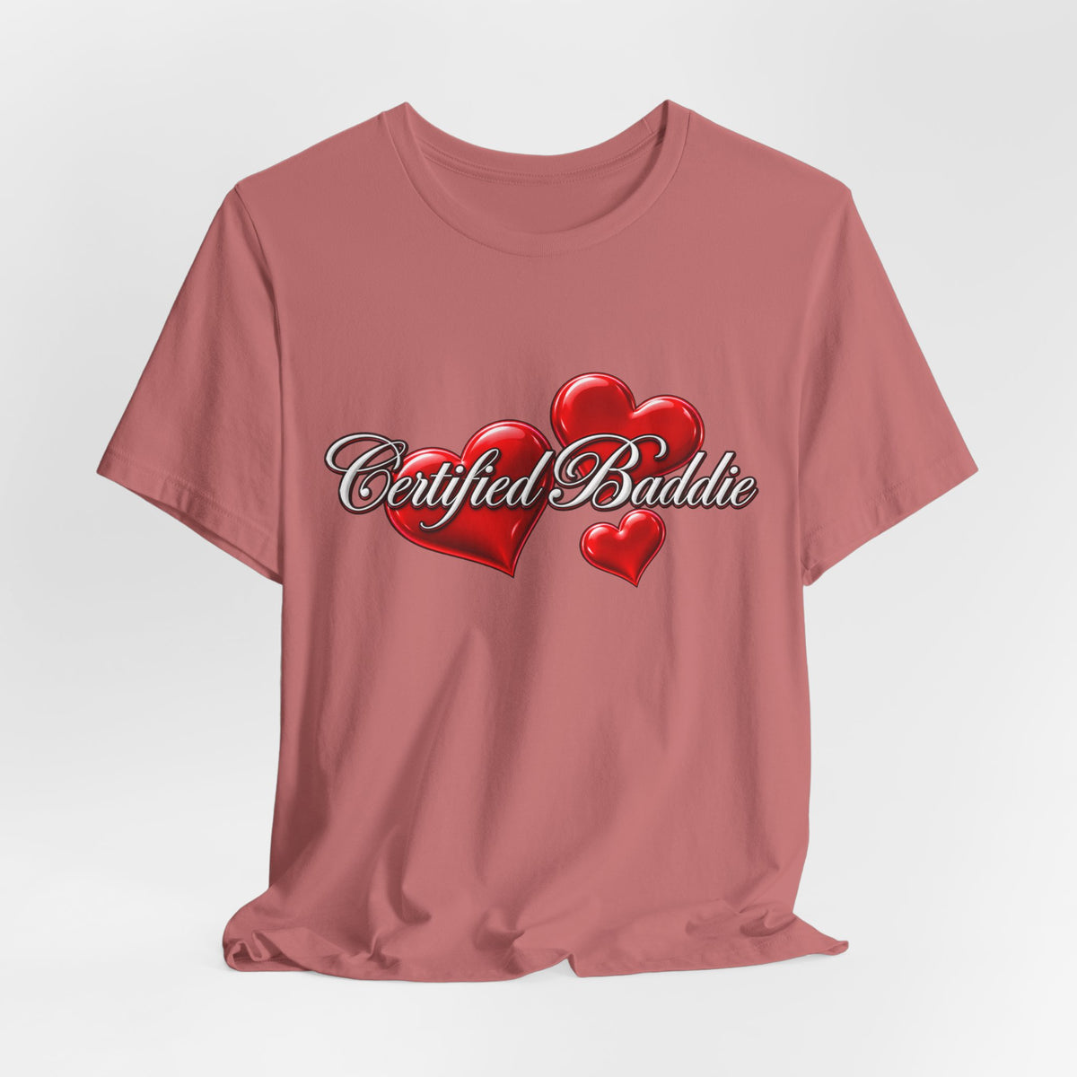 "Certified Baddie" Red Hearts Graphic Tee