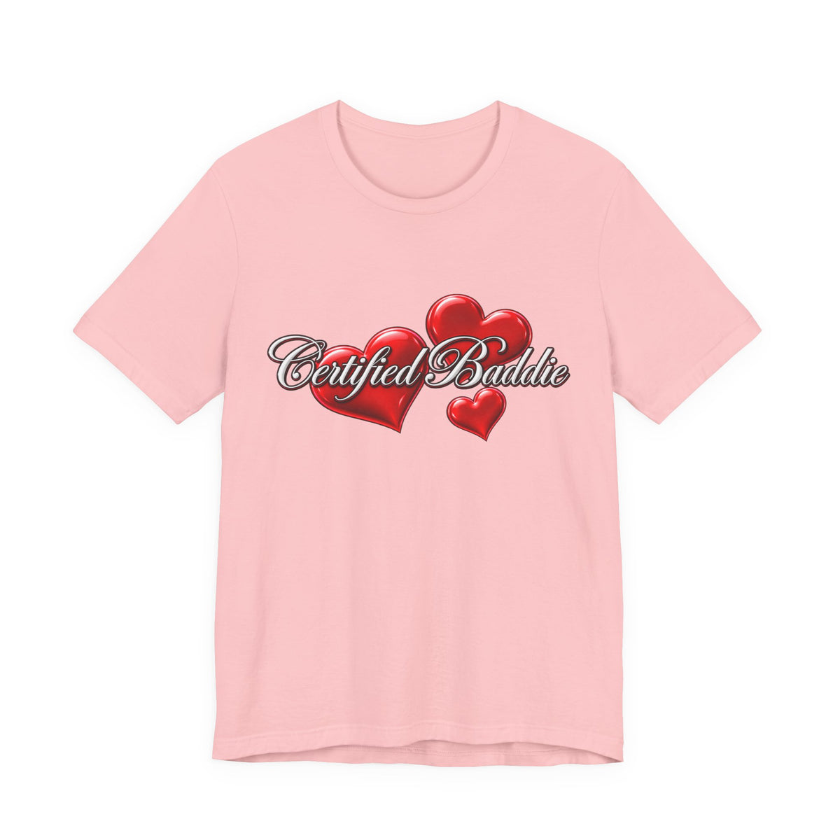 "Certified Baddie" Red Hearts Graphic Tee