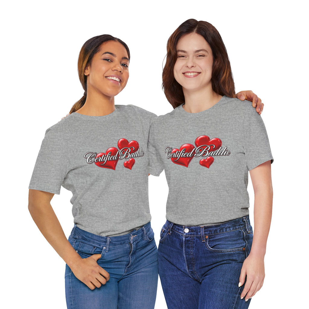 "Certified Baddie" Red Hearts Graphic Tee