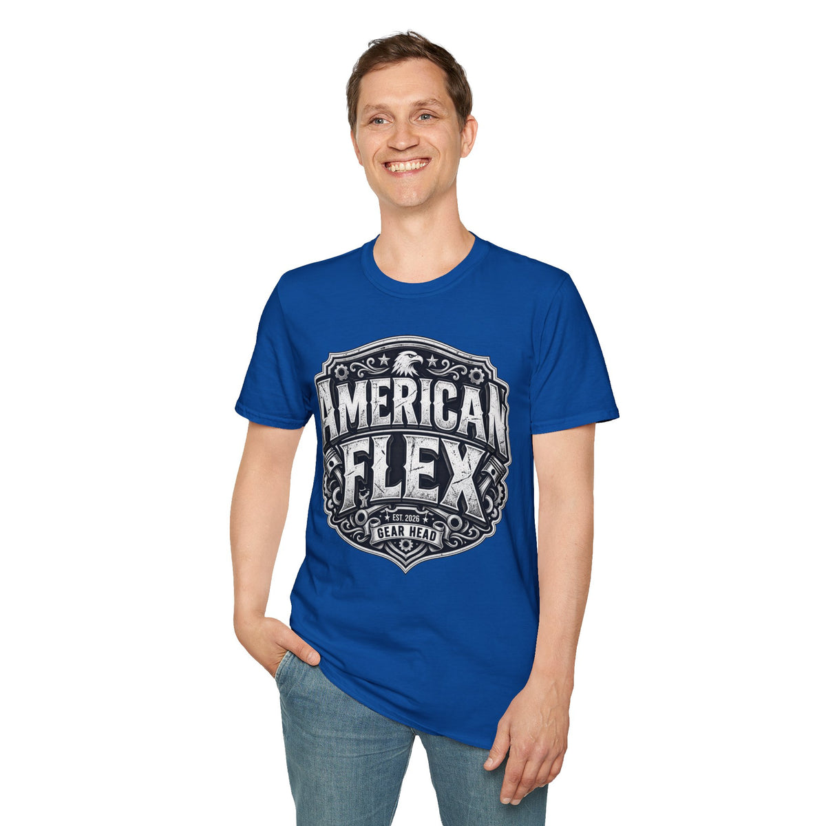 American Flex T‑Shirt — Vintage Patriotic Eagle Graphic Tee