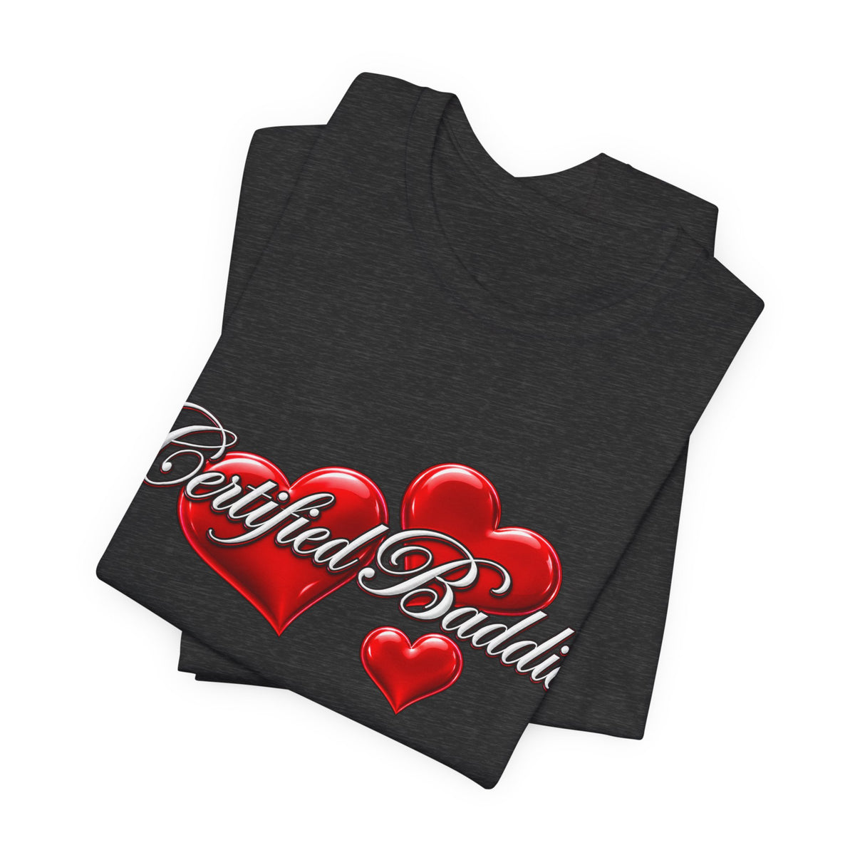 "Certified Baddie" Red Hearts Graphic Tee