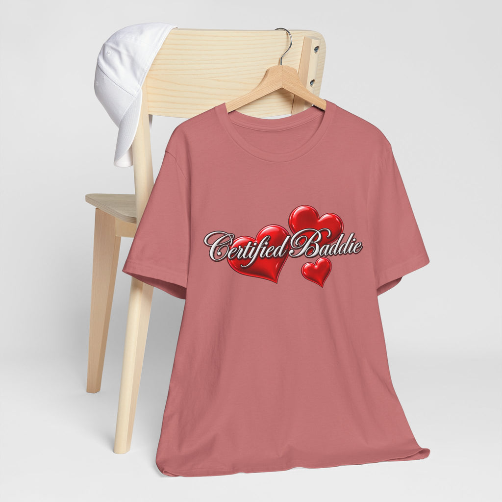"Certified Baddie" Red Hearts Graphic Tee