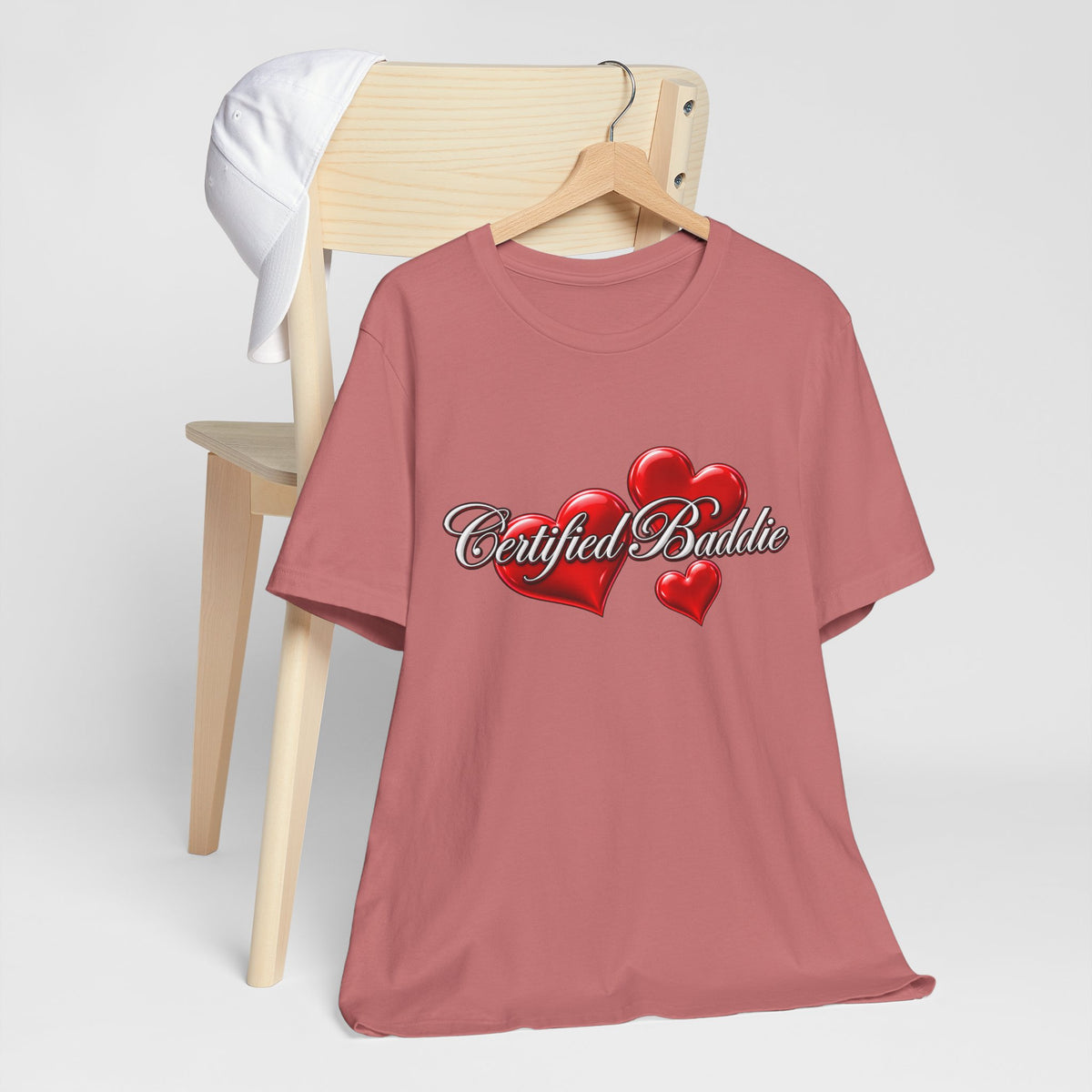 "Certified Baddie" Red Hearts Graphic Tee