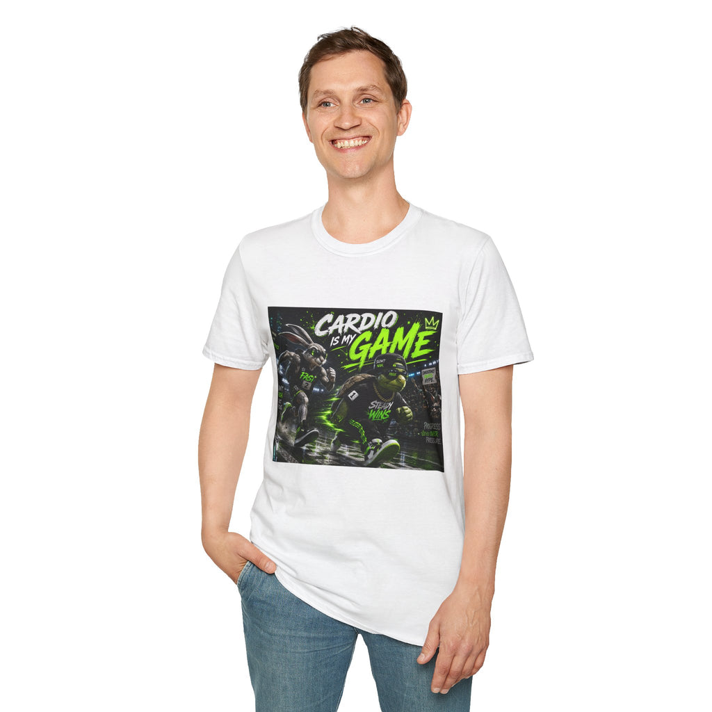 Cardio Is My Game T-Shirt — Neon Fitness Gamer Tee