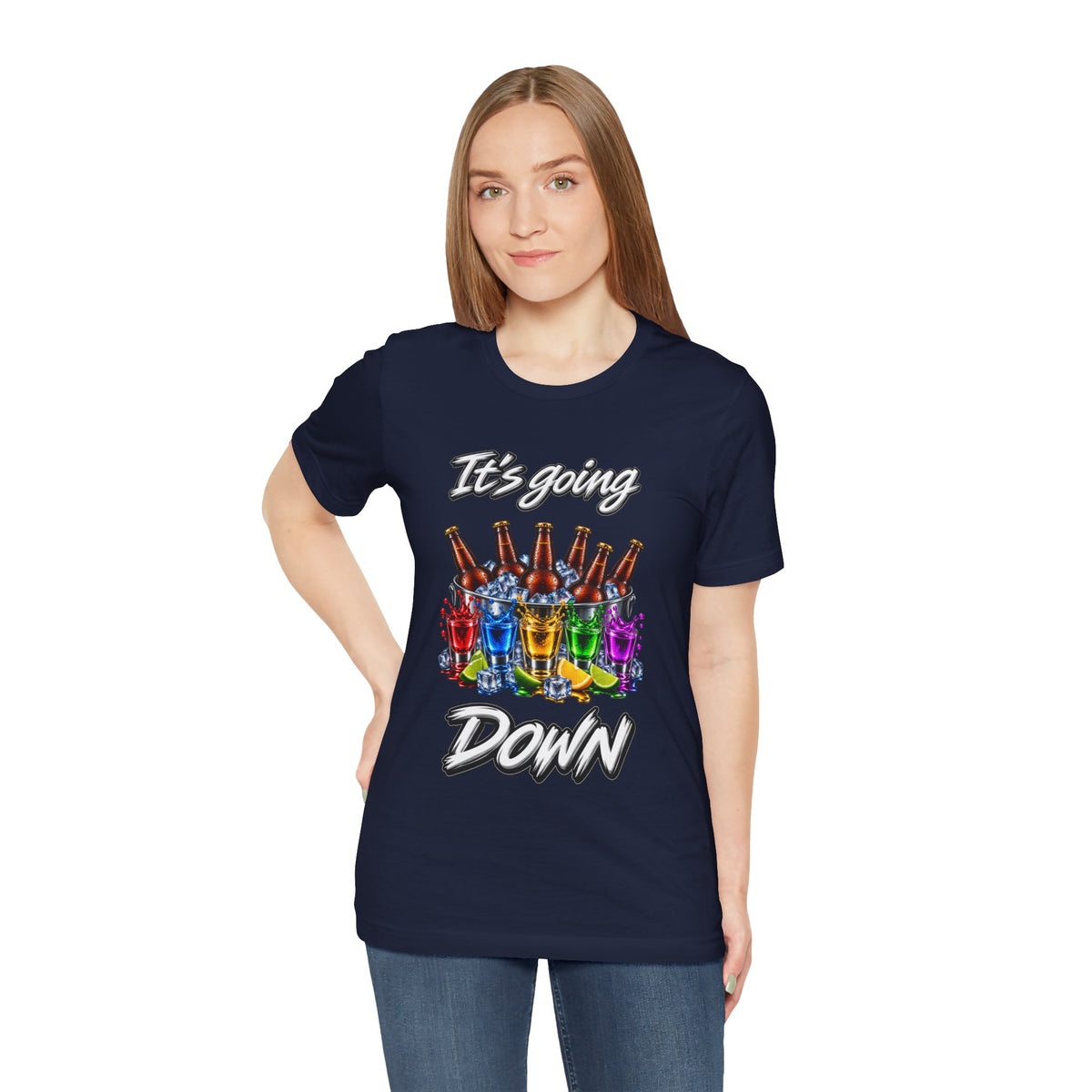It's Going Down Party T-Shirt — Colorful Bottles and Shots
