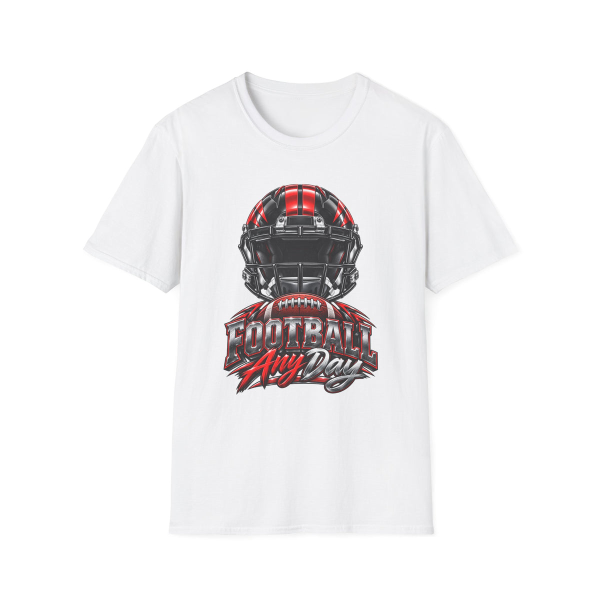 Football Any Day T-Shirt — Helmet Graphic Tee for Football Fans