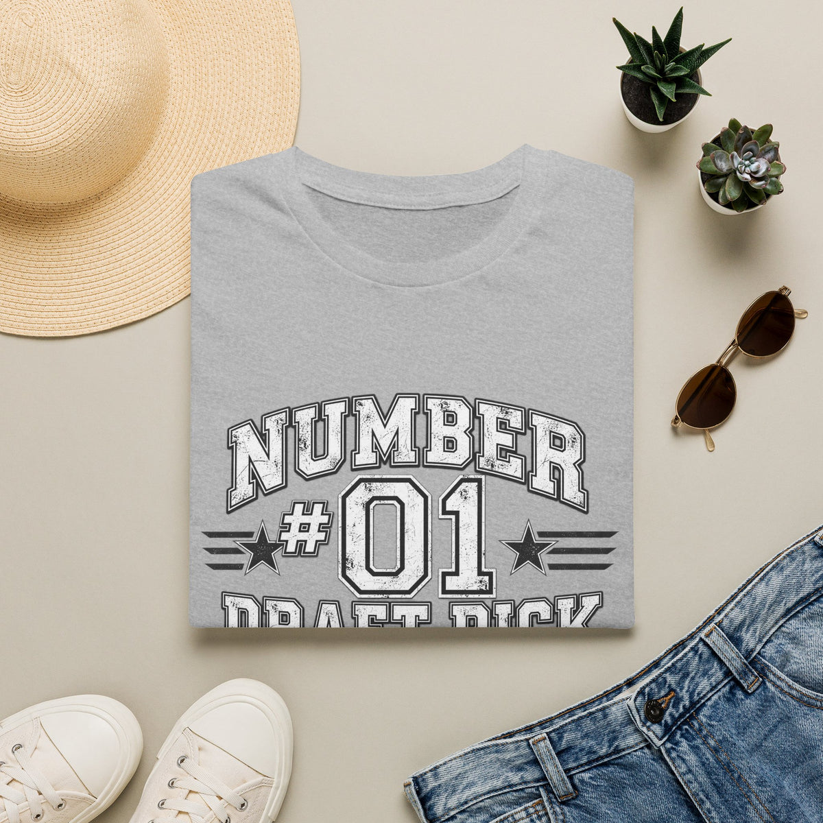 Number #01 Draft Pick T‑Shirt — Retro Sports Jersey Graphic