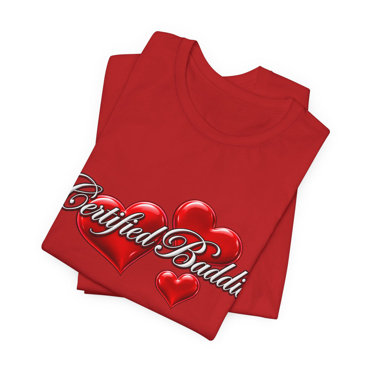 "Certified Baddie" Red Hearts Graphic Tee