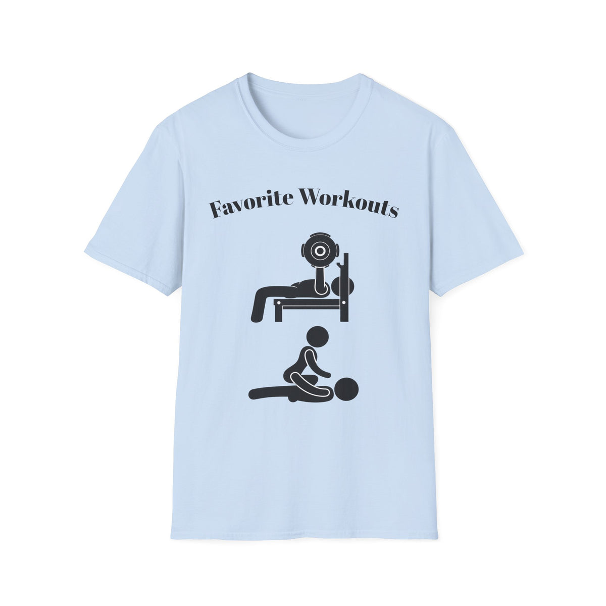 Favorite Workouts T-Shirt — Gym Exercise Icons Tee for Fitness Lovers