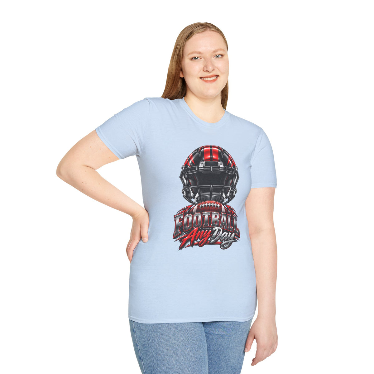 Football Any Day T-Shirt — Helmet Graphic Tee for Football Fans
