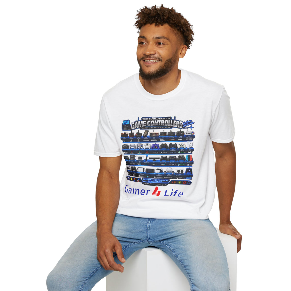 'Gamer 4 Life' Graphic Tee - Game Controllers Evolution