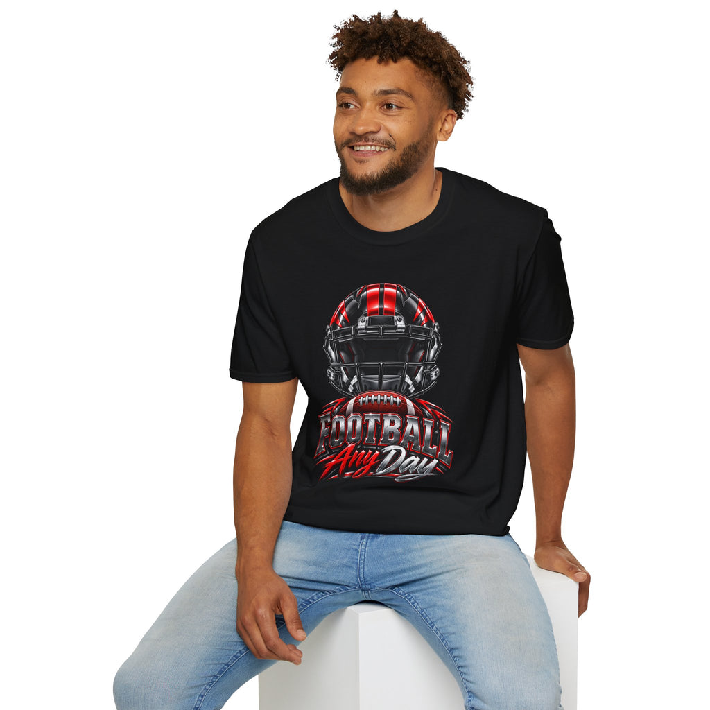 Football Any Day T-Shirt — Helmet Graphic Tee for Football Fans