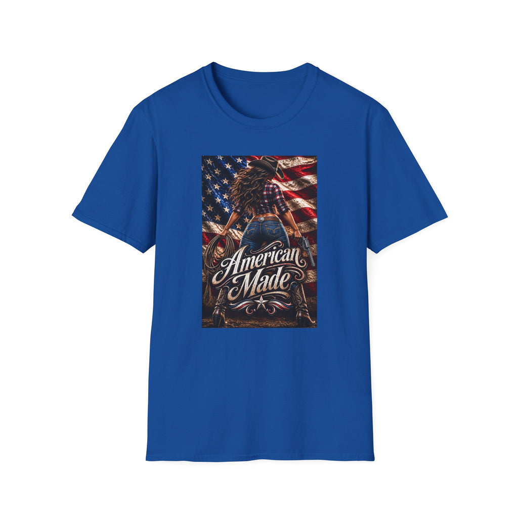 American Made Tee — Patriotic Cowgirl Flag T-Shirt