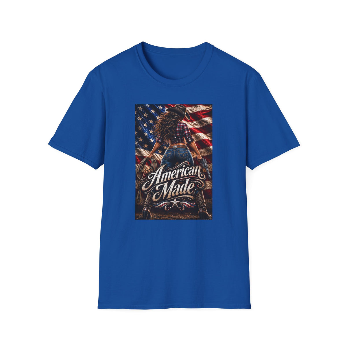 American Made Tee — Patriotic Cowgirl Flag T-Shirt