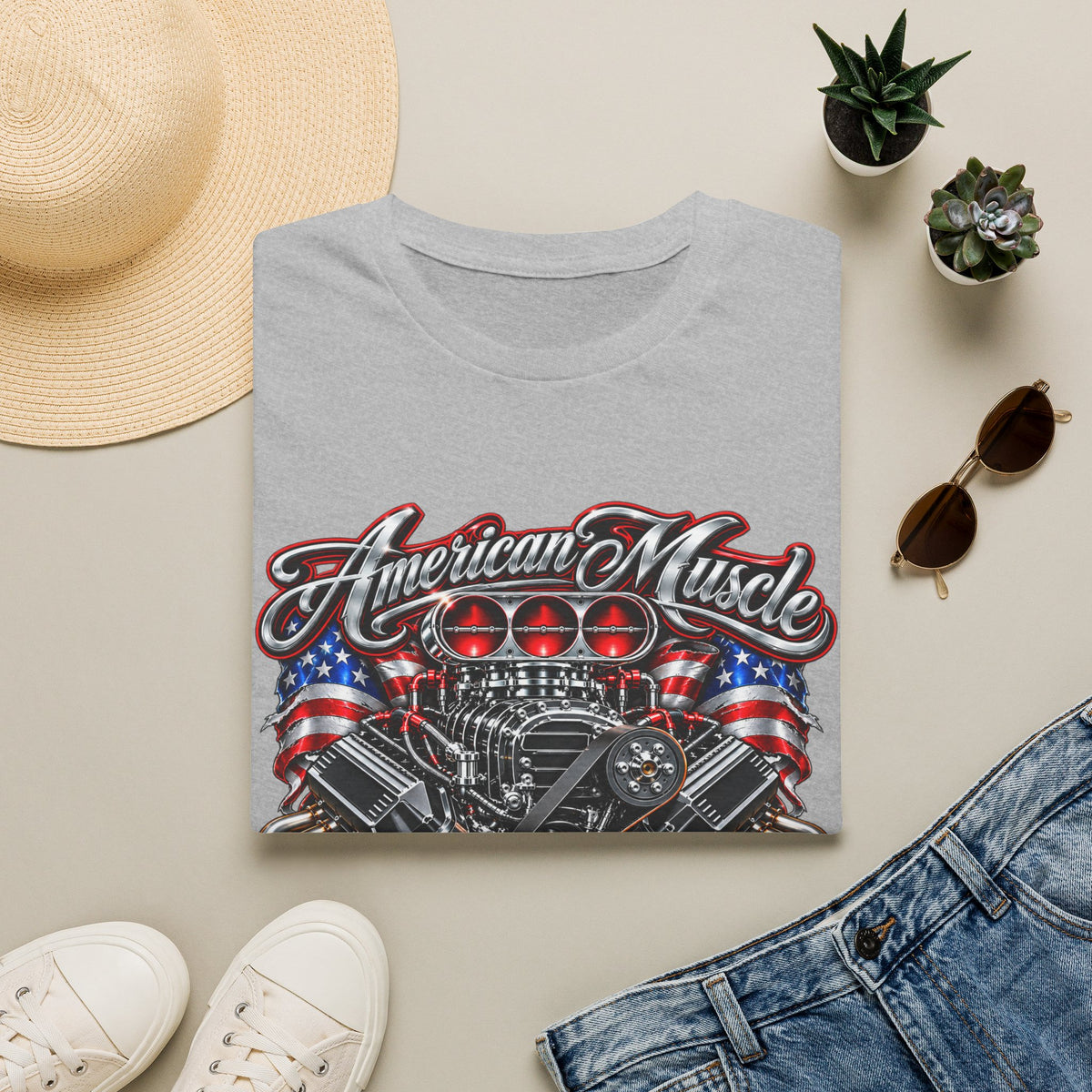 American Muscle Engine Graphic Tee