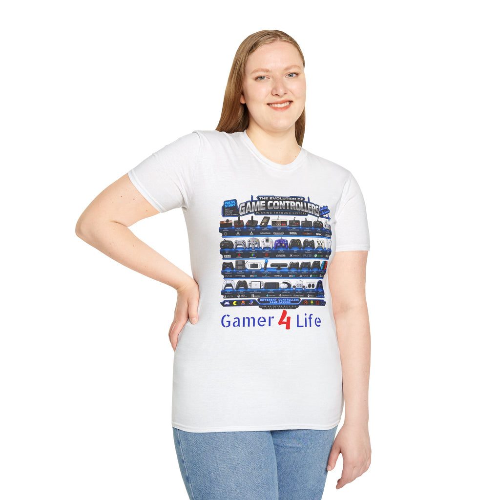 'Gamer 4 Life' Graphic Tee - Game Controllers Evolution