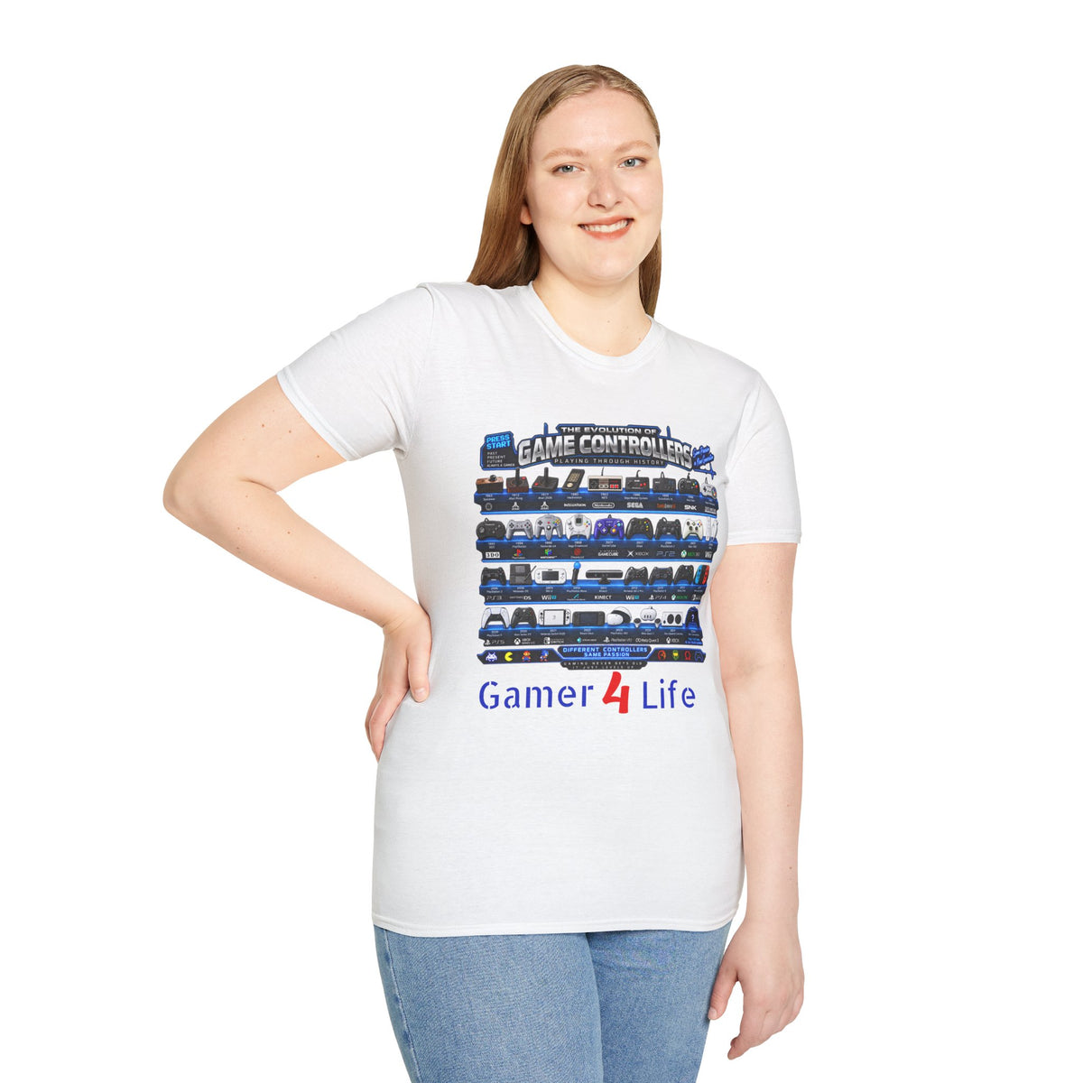 'Gamer 4 Life' Graphic Tee - Game Controllers Evolution