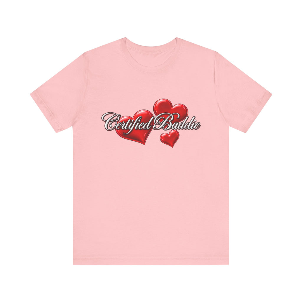 "Certified Baddie" Red Hearts Graphic Tee
