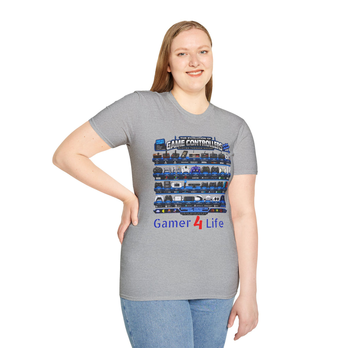 'Gamer 4 Life' Graphic Tee - Game Controllers Evolution