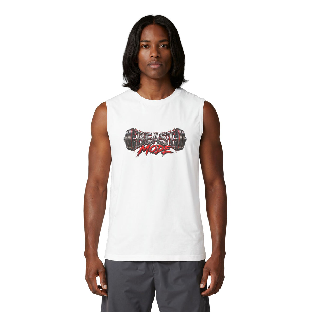 Muscle Tank — "Beast Mode" Barbell Gym Workout Top