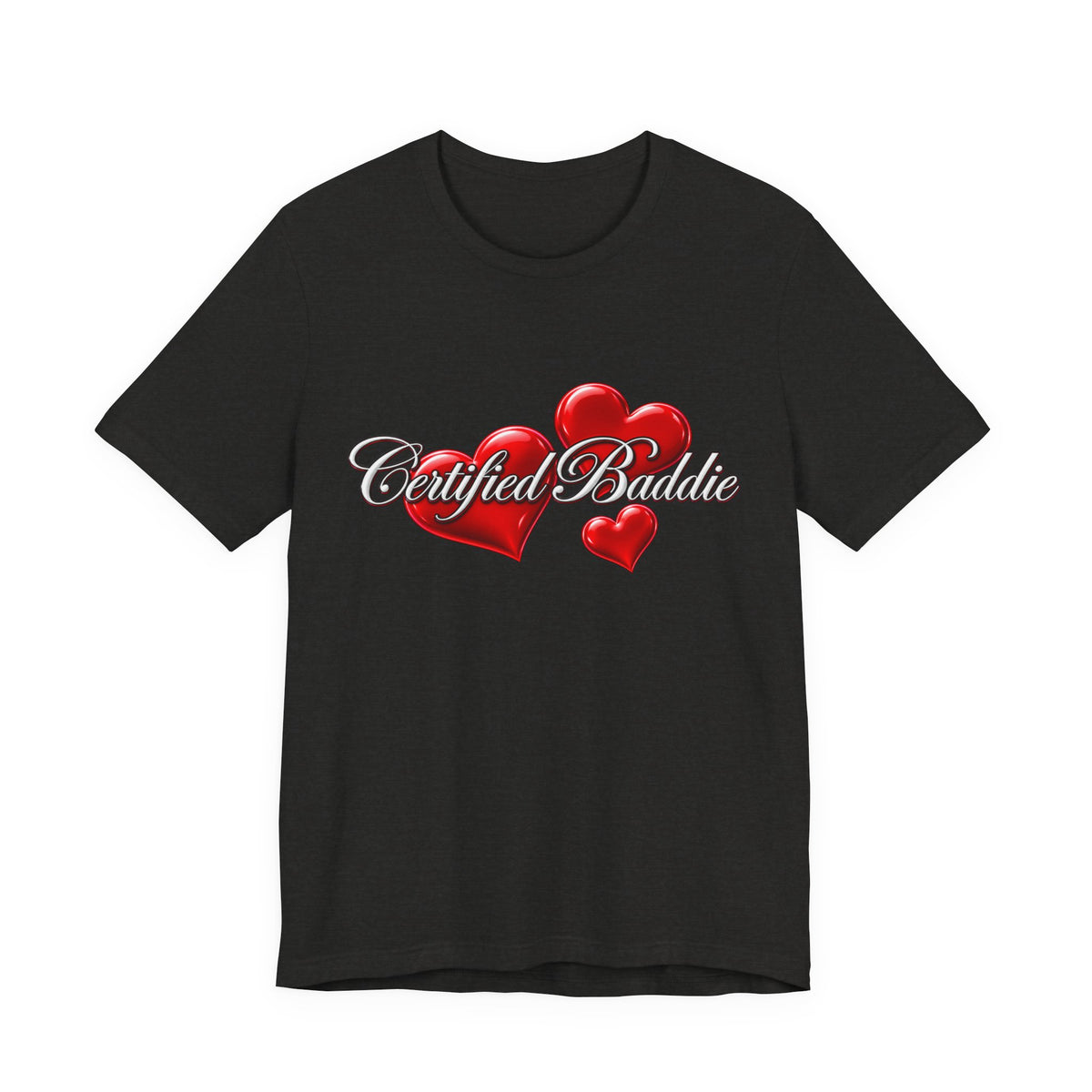 "Certified Baddie" Red Hearts Graphic Tee