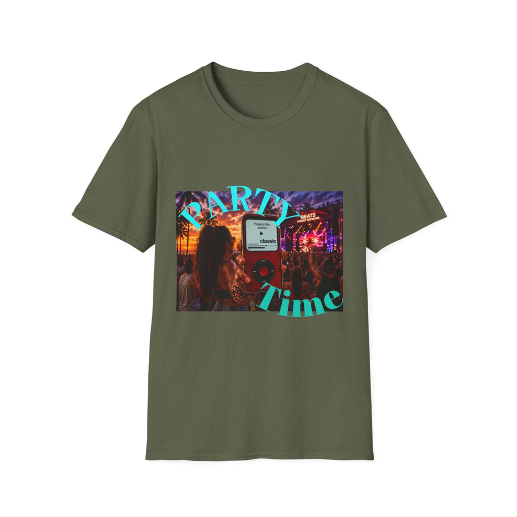 Party Time T-Shirt — Retro Concert Sunset Graphic with 'PARTY' & 'Vibes'