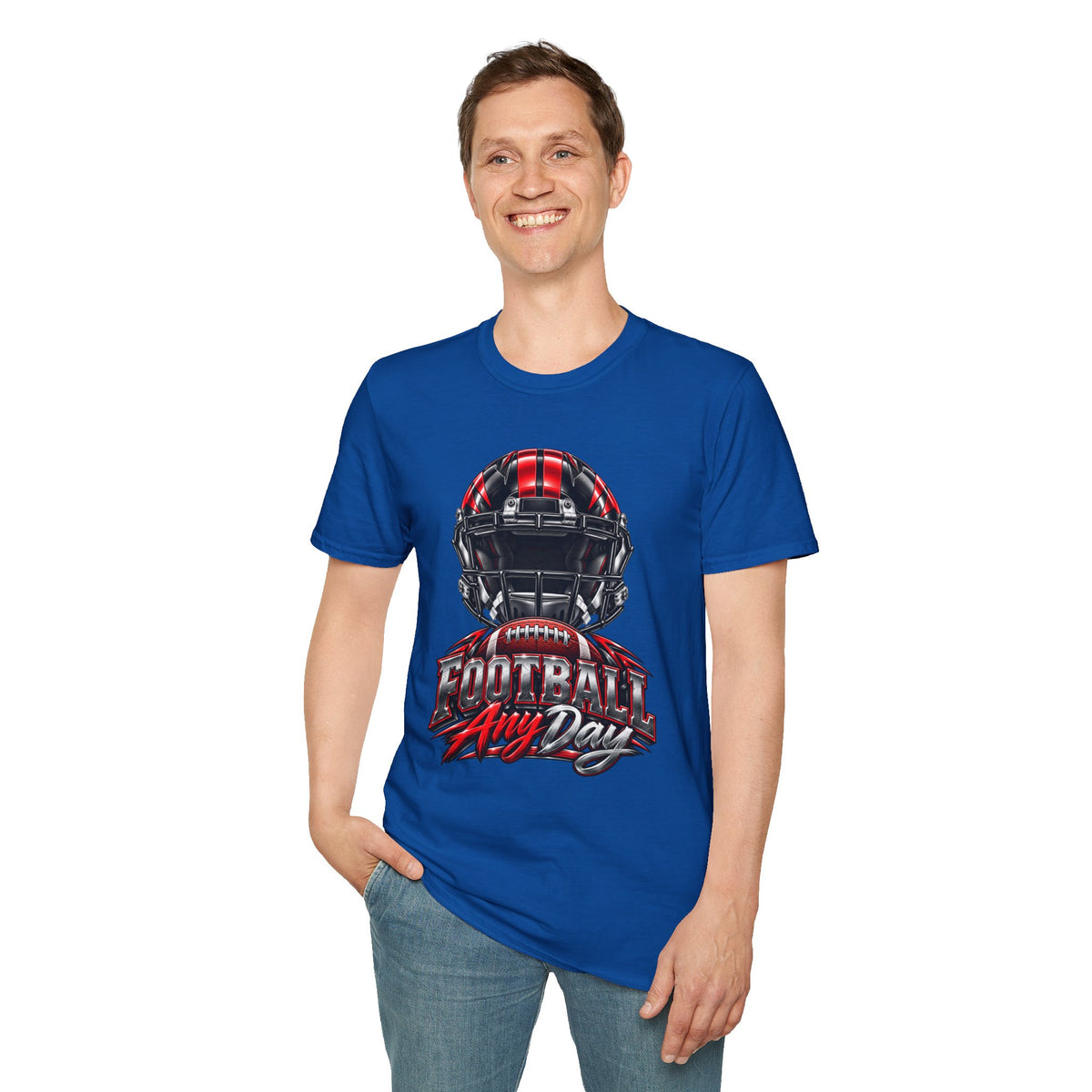 Football Any Day T-Shirt — Helmet Graphic Tee for Football Fans