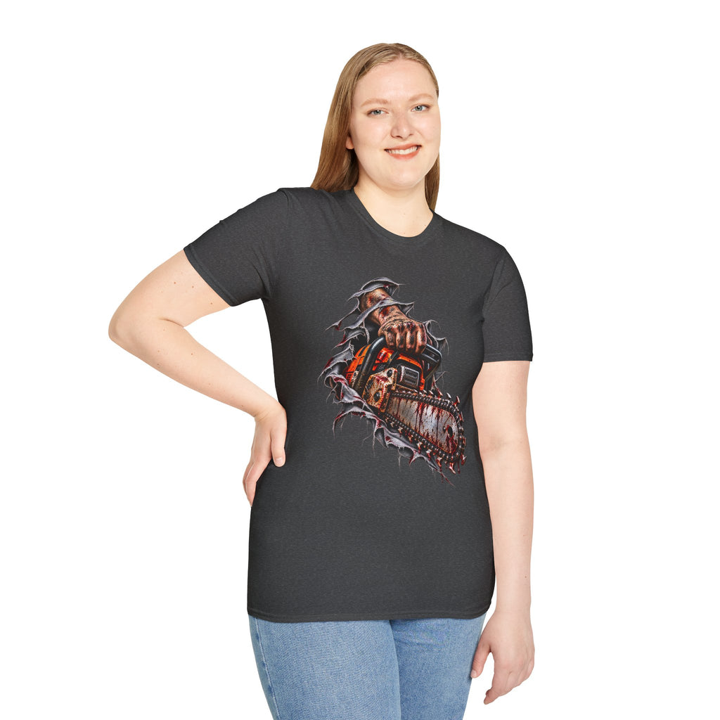 Chainsaw Carving T-Shirt — Horror Graphic Tee