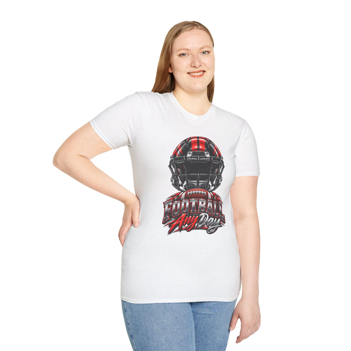 Football Any Day T-Shirt — Helmet Graphic Tee for Football Fans