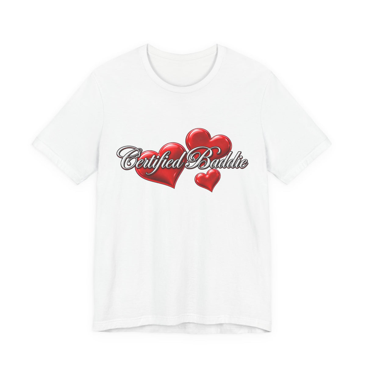 "Certified Baddie" Red Hearts Graphic Tee