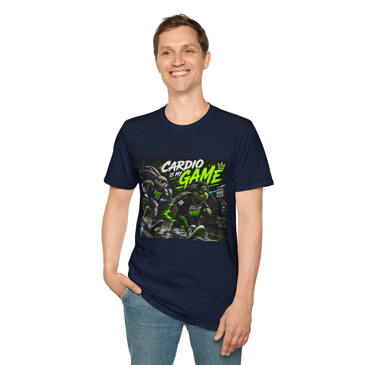 Cardio Is My Game T-Shirt — Neon Fitness Gamer Tee