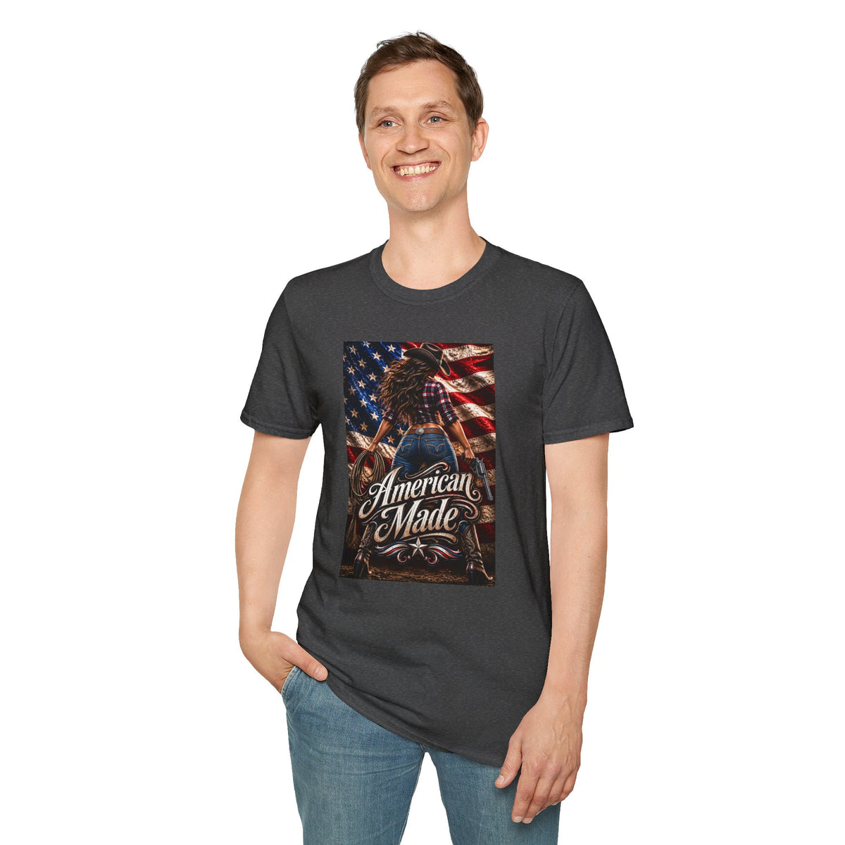 American Made Tee — Patriotic Cowgirl Flag T-Shirt
