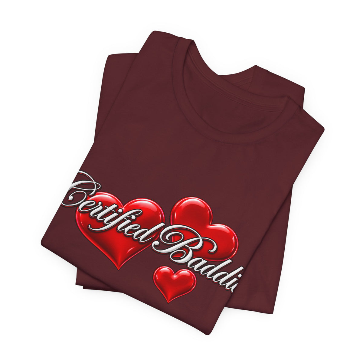 "Certified Baddie" Red Hearts Graphic Tee